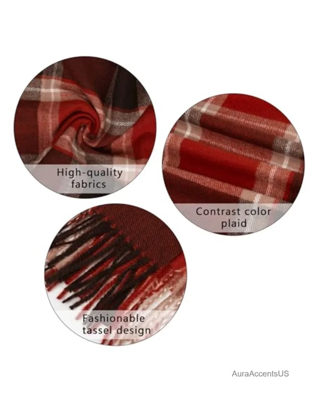 Classic Scottish Tartan Plaid Scarf Wrap with Fringes for Women Men